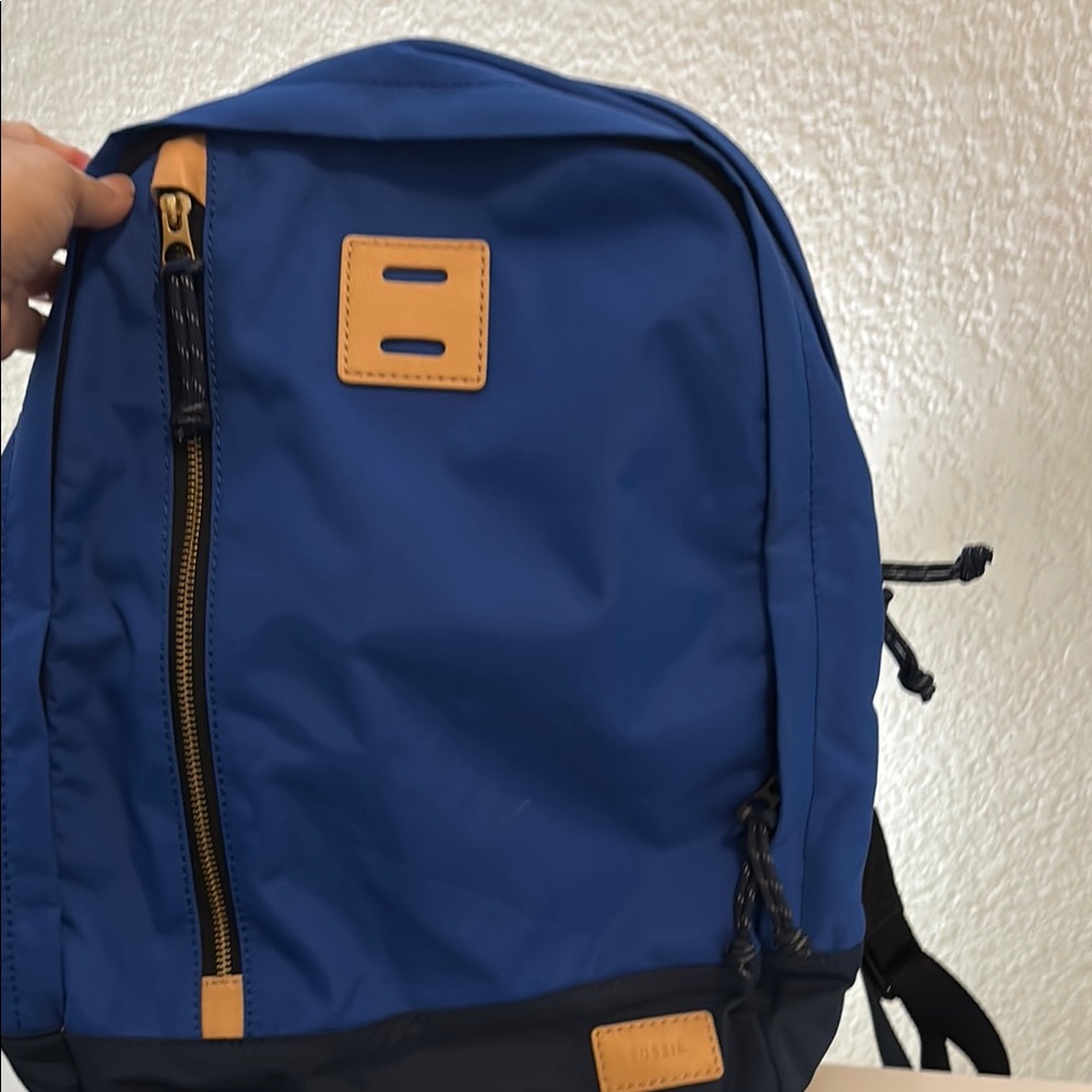 Fossil Blue and Black Backpack with Minimalist Design